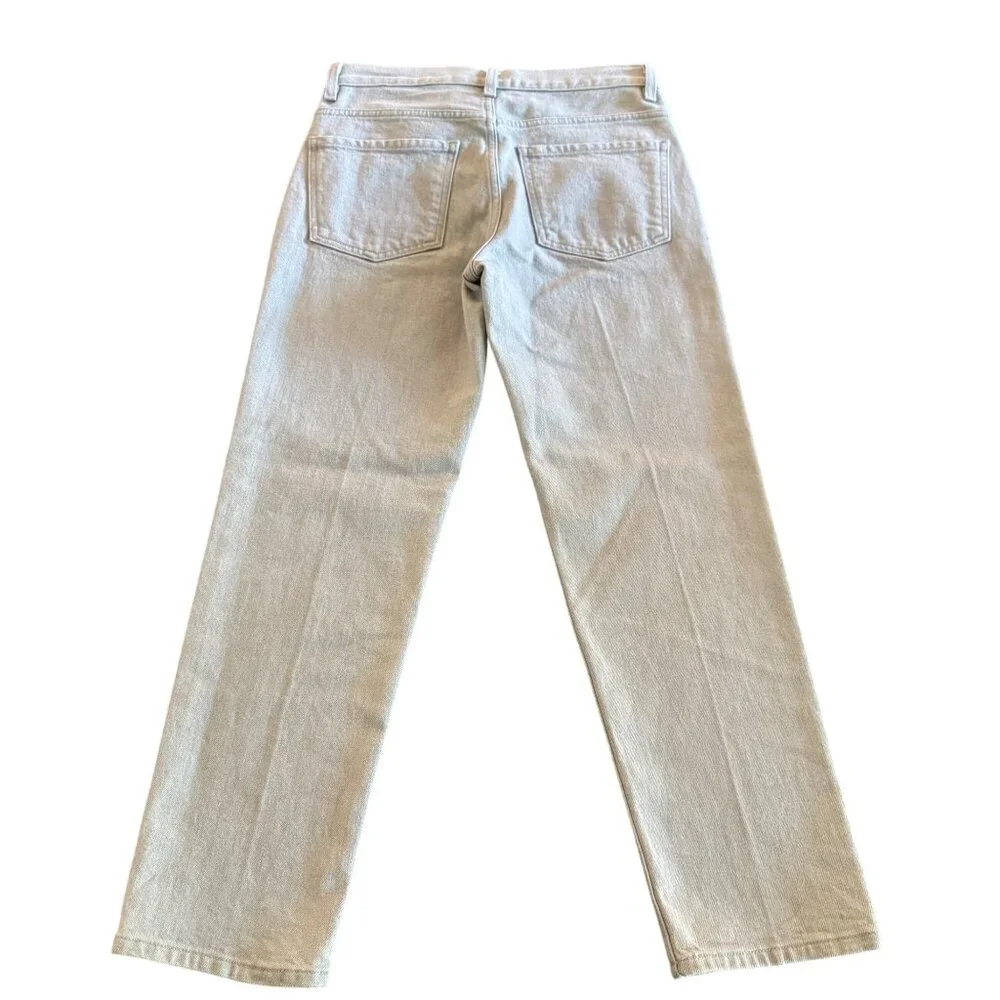 Theory Treeca Straight-Leg Mid Rise Cotton Blend Women's Gray Jeans Size 26 NWOT - Picture 2 of 11